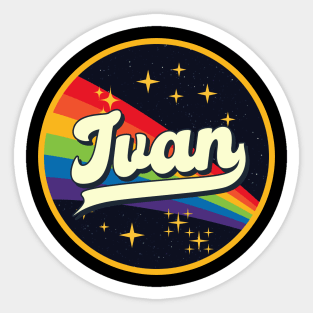 Ivan // Rainbow In Space Vintage Style Sticker